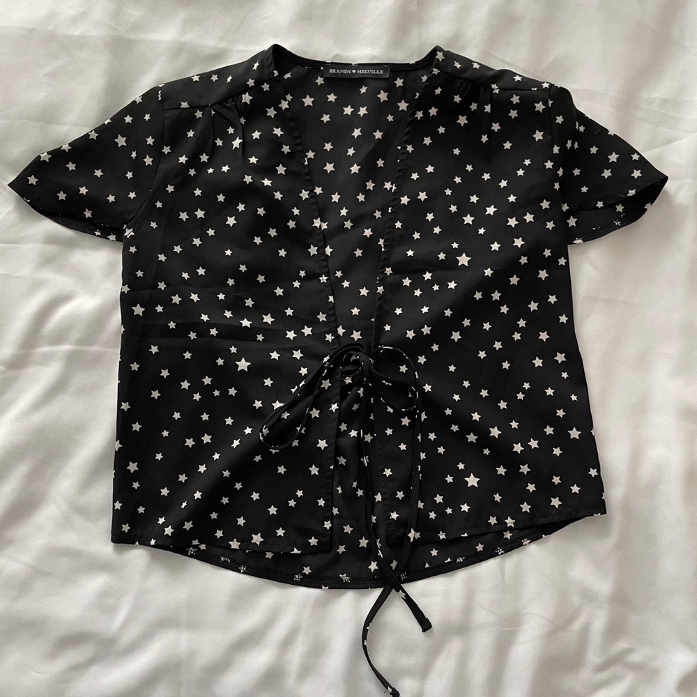 Brandy Melville Star Tie Front Top
